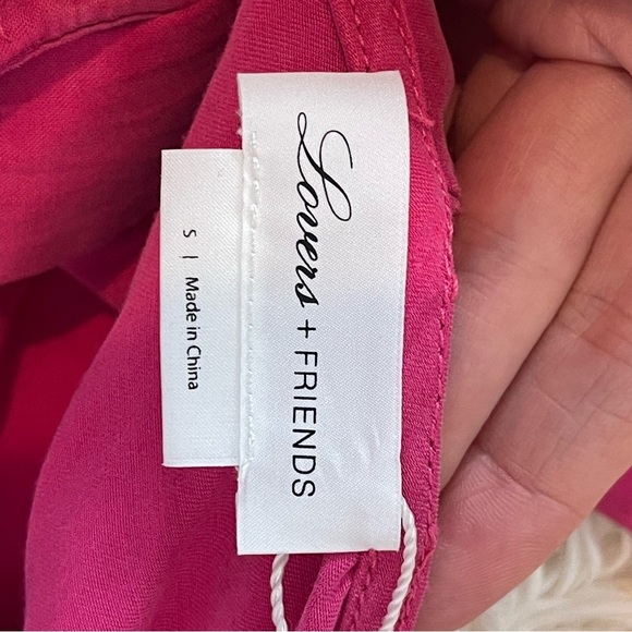 LOVERS AND FRIENDS Tina Mini Dress in Hot Pink rushed back zip SZ S - Picture 9 of 9